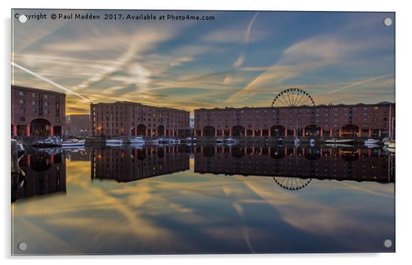 Sunrise at the Albert Dock Acrylic by Paul Madden