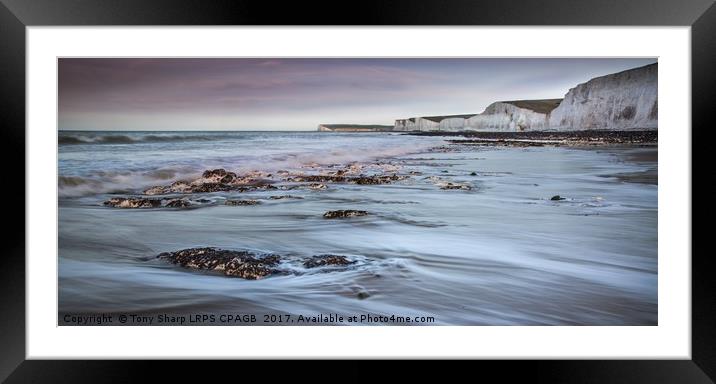 INCOMING TIDE - BIRLING GAP,EAST SUSSEX Framed Mounted Print by Tony Sharp LRPS CPAGB