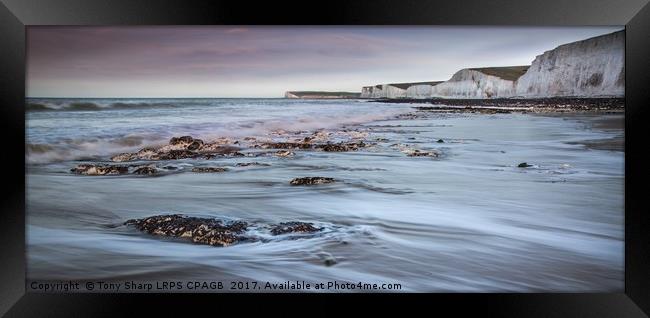 INCOMING TIDE - BIRLING GAP,EAST SUSSEX Framed Print by Tony Sharp LRPS CPAGB
