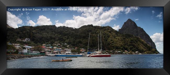 The Pitons, Soufriere Framed Print by Brian Fagan