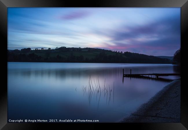 Fading Sunset over Damflask Framed Print by Angie Morton