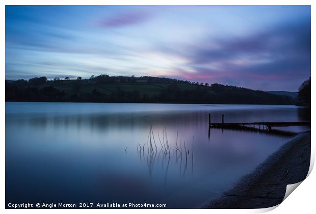 Fading Sunset over Damflask Print by Angie Morton