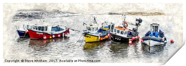 The fishing boats of Staithes. Print by Steve Whitham