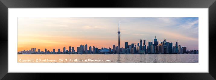 Toronto CN Tower Framed Mounted Print by Paul Brewer