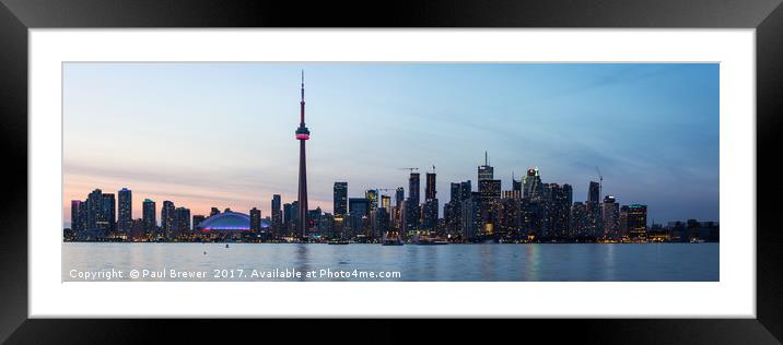 Toronto CN Tower  Framed Mounted Print by Paul Brewer