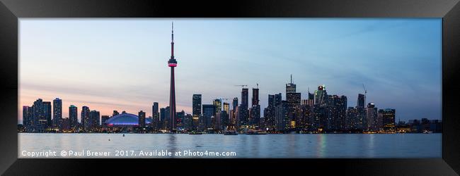 Toronto CN Tower  Framed Print by Paul Brewer