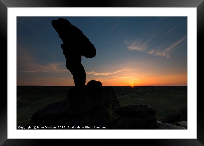 Balanced Rock Sundown Framed Mounted Print by Mike Dawson