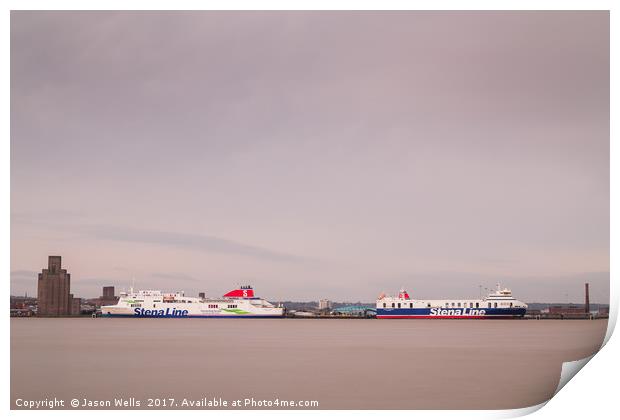 Stenaline boats back to back Print by Jason Wells