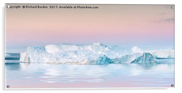 Pastel Dawn Over the Kangia Icefjord in Greenland Acrylic by Richard Burdon