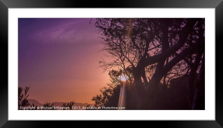A Magenta Sunset Framed Mounted Print by Michael Billingham