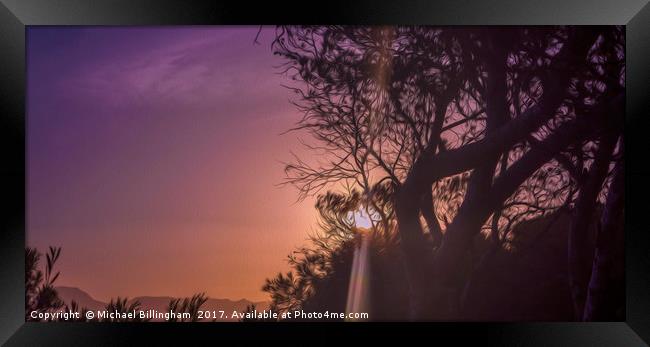 A Magenta Sunset Framed Print by Michael Billingham