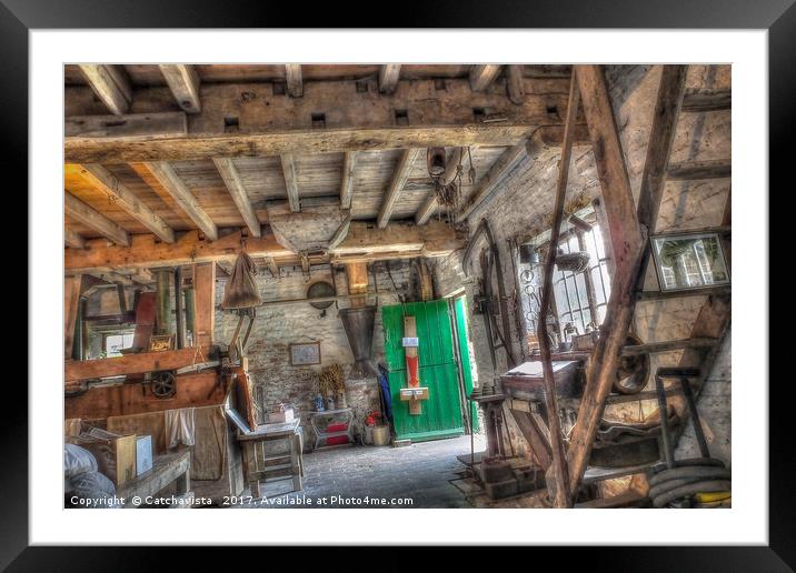 New Hall Water Mill Framed Mounted Print by Catchavista 