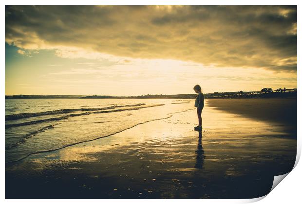 Alone on the shore Print by Sean Wareing