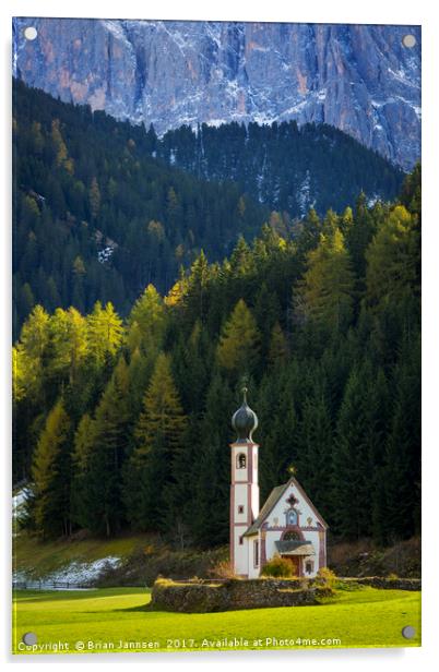 St Johann - Dolomites Acrylic by Brian Jannsen