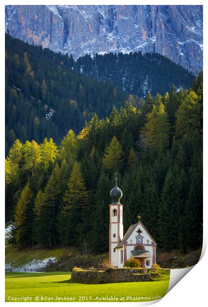 St Johann - Dolomites Print by Brian Jannsen