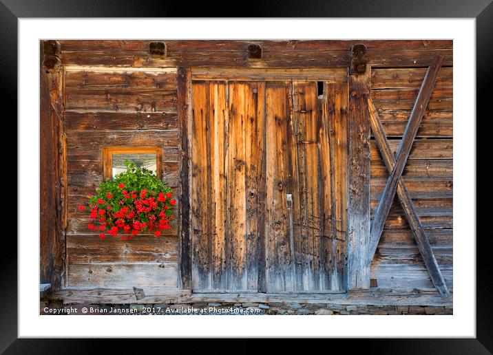 Rustic Barn Door Framed Mounted Print by Brian Jannsen