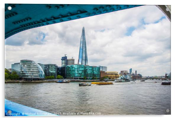 The Shard Though The Bridge Acrylic by Michael Billingham