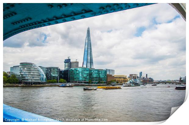 The Shard Though The Bridge Print by Michael Billingham