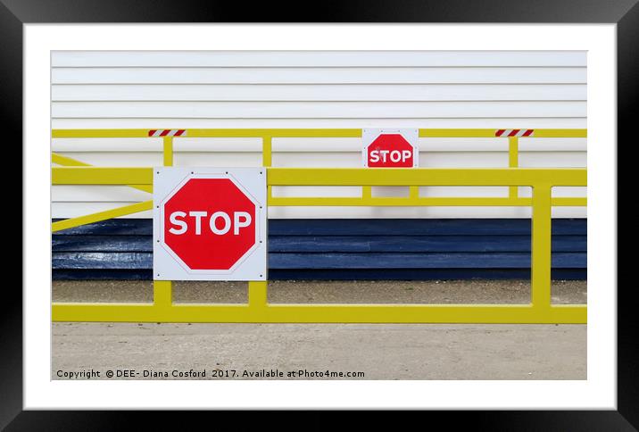 Going Nowhere Lifeboat Stop Notices to all Framed Mounted Print by DEE- Diana Cosford