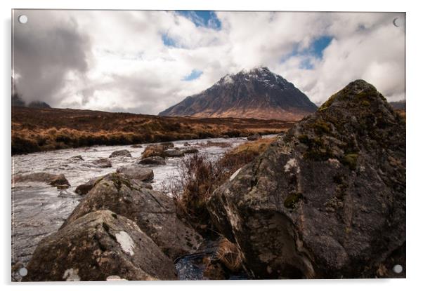 Buachaille Etive Mor Acrylic by Willie Cowie