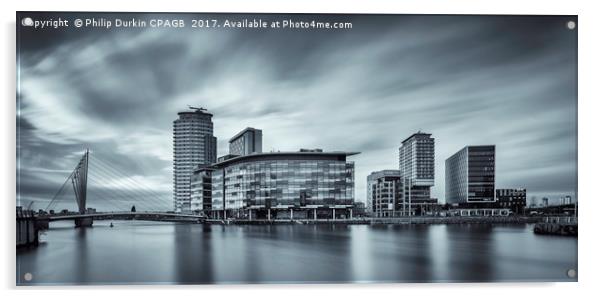 Media City - salford Quays Acrylic by Phil Durkin DPAGB BPE4