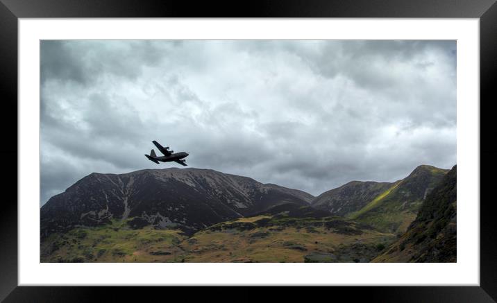 C-130 Hercules Flying Low and Slow over Crummock W Framed Mounted Print by Aran Smithson
