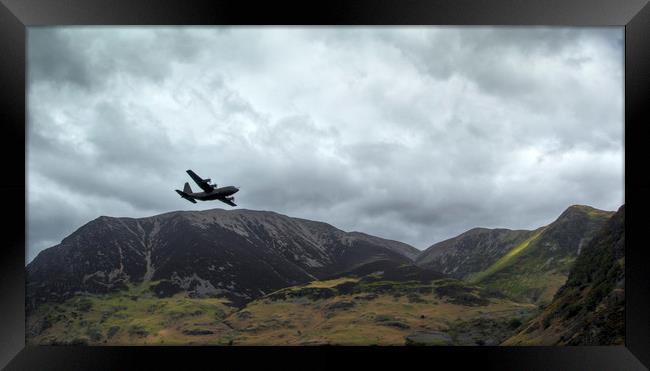 C-130 Hercules Flying Low and Slow over Crummock W Framed Print by Aran Smithson