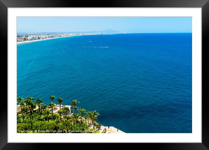 Aerial View Over Mediterranean Sea In Spain With P Framed Mounted Print by Radu Bercan