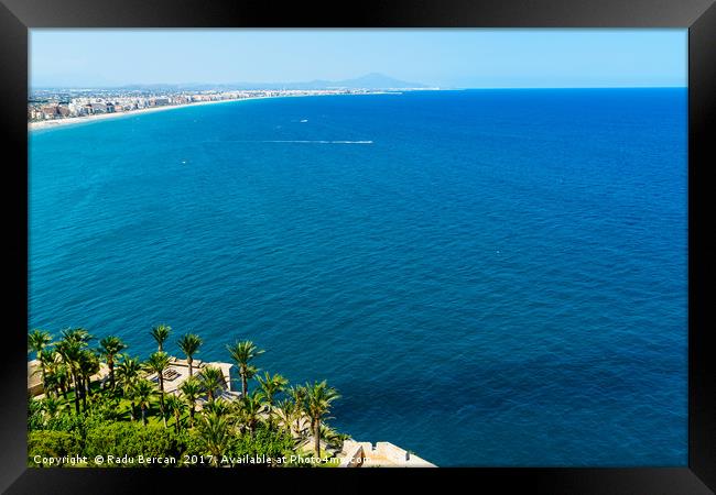 Aerial View Over Mediterranean Sea In Spain With P Framed Print by Radu Bercan