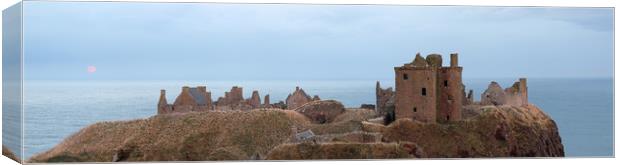 Dunnottar Castle Moonrise Panorama Canvas Print by Grant Glendinning