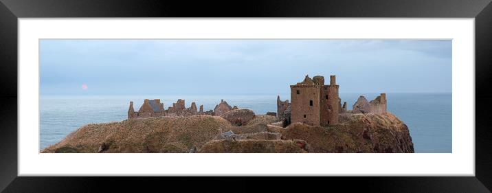 Dunnottar Castle Moonrise Panorama Framed Mounted Print by Grant Glendinning