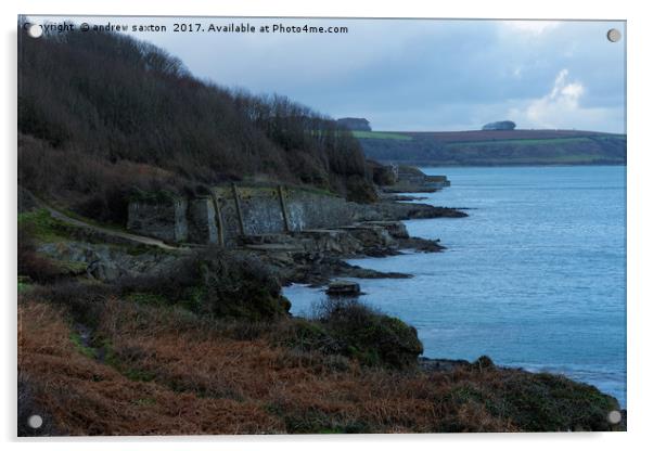 BATTLEMENT COAST Acrylic by andrew saxton