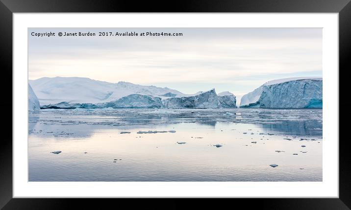 Kangia Icefjord Framed Mounted Print by Janet Burdon