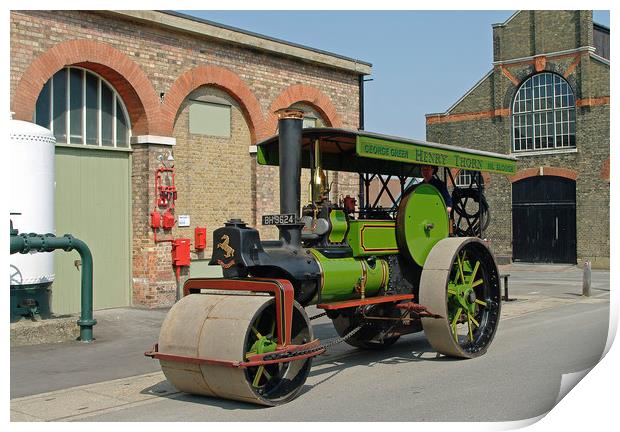 Aveling & Porter steam road roller Print by Alan Barnes