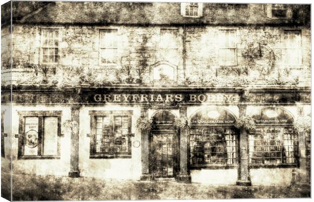 Greyfriars Bobby Pub Edinburgh Vintage Canvas Print by David Pyatt