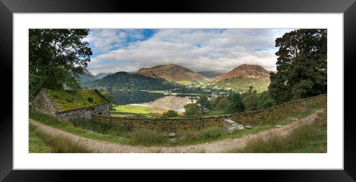 A panorama view across Ullswater lake district  Framed Mounted Print by Eddie John