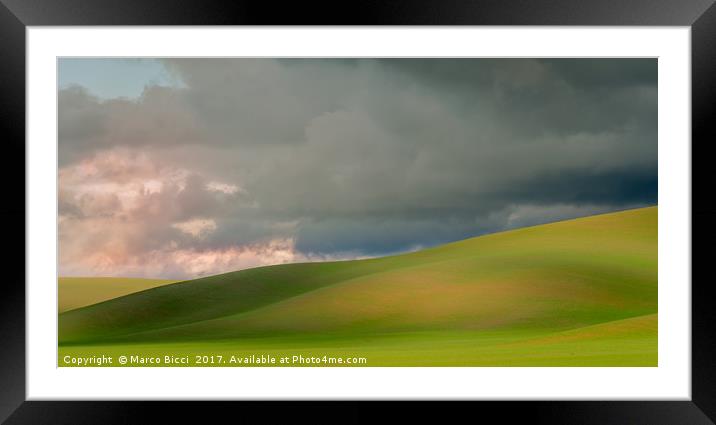 View of a hill in the tuscany countryside  Framed Mounted Print by Marco Bicci