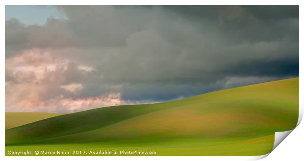 View of a hill in the tuscany countryside  Print by Marco Bicci