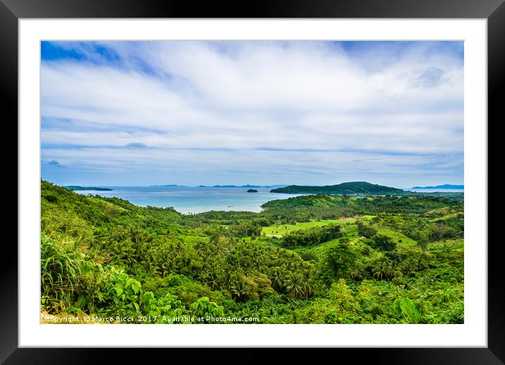 The wild countryside of El Nido, Palawan  Framed Mounted Print by Marco Bicci