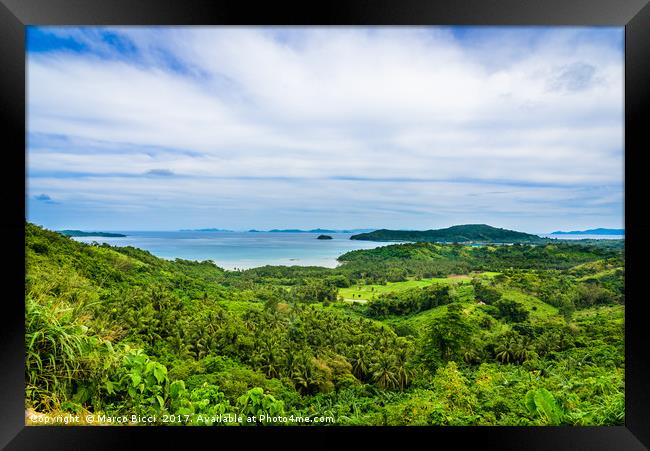 The wild countryside of El Nido, Palawan  Framed Print by Marco Bicci