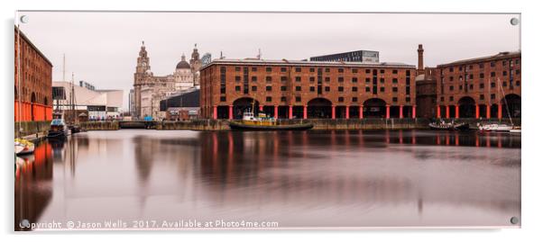 Albert Dock panorama (colour) Acrylic by Jason Wells