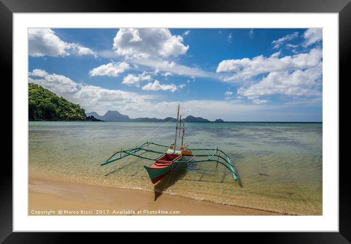 Traditional Filipino boat Framed Mounted Print by Marco Bicci