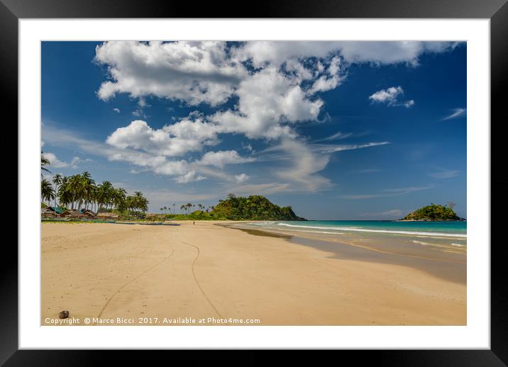 Tropical beach Framed Mounted Print by Marco Bicci