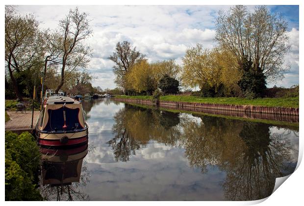 Narrow boats on the River Cam  Print by Stephanie Veronique