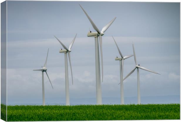 Wind Turbines producing Green Energy Canvas Print by Colin Allen