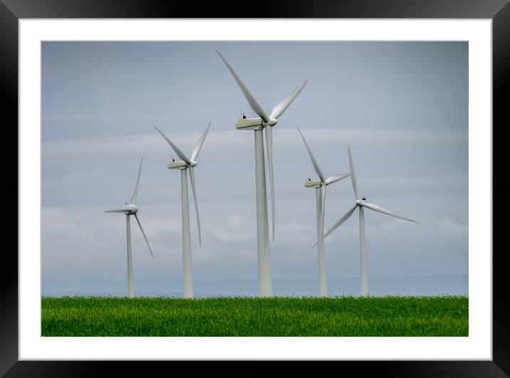 Wind Turbines producing Green Energy Framed Mounted Print by Colin Allen