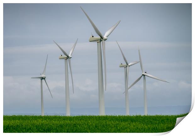 Wind Turbines producing Green Energy Print by Colin Allen