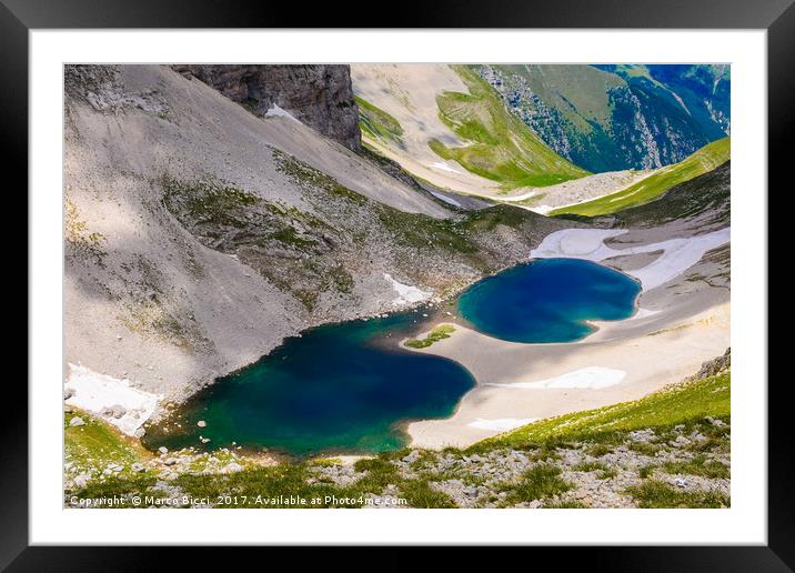 High mountain lake Framed Mounted Print by Marco Bicci