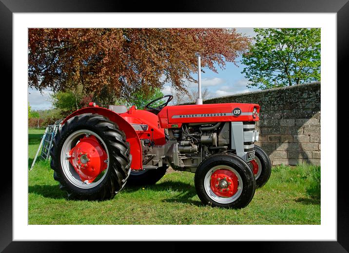 Massey Ferguson MF130 tractor Framed Mounted Print by Alan Barnes