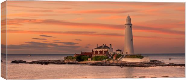 Sundown at St. Mary's Lighthouse Canvas Print by Naylor's Photography